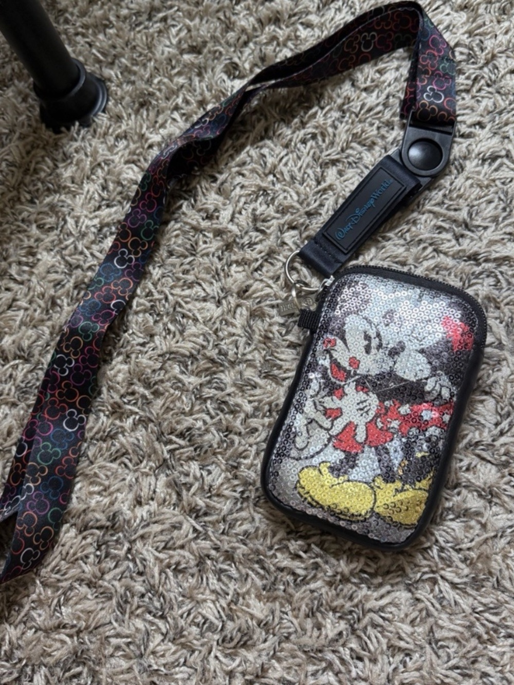 Mickey and Minnie Sparkly Disney Tech Phone Case WITH RAINBOW EARS LANYARD